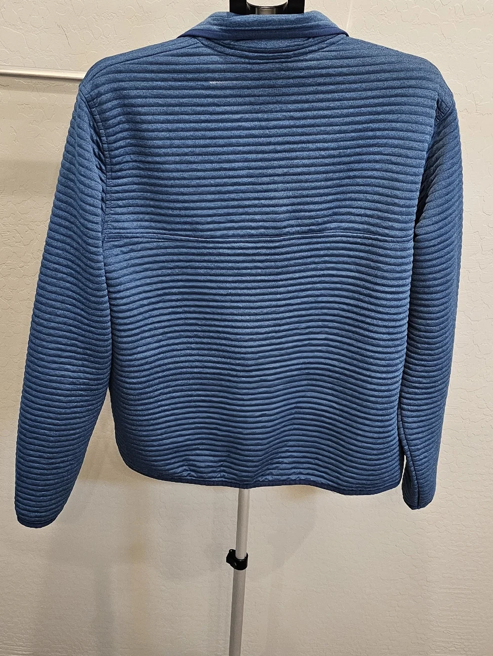L.L. Bean Indigo Quilted Half-Snap Pullover